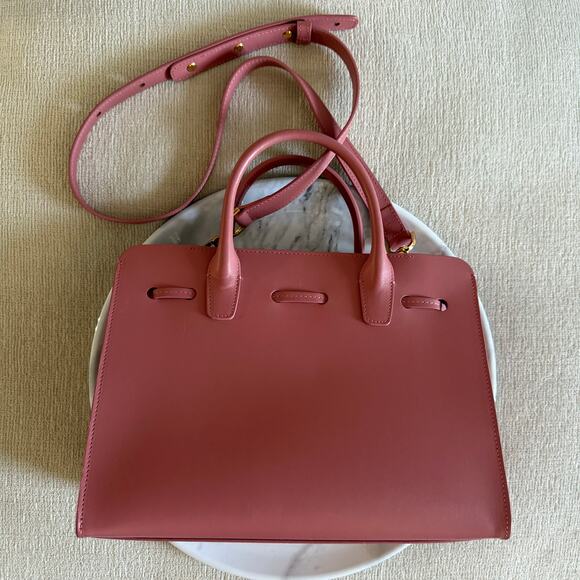 Mansur Gavriel  Mini Mini Sun Leather Shoulder Crossbody Top Handle Bag Pink - Picture 5 of 7